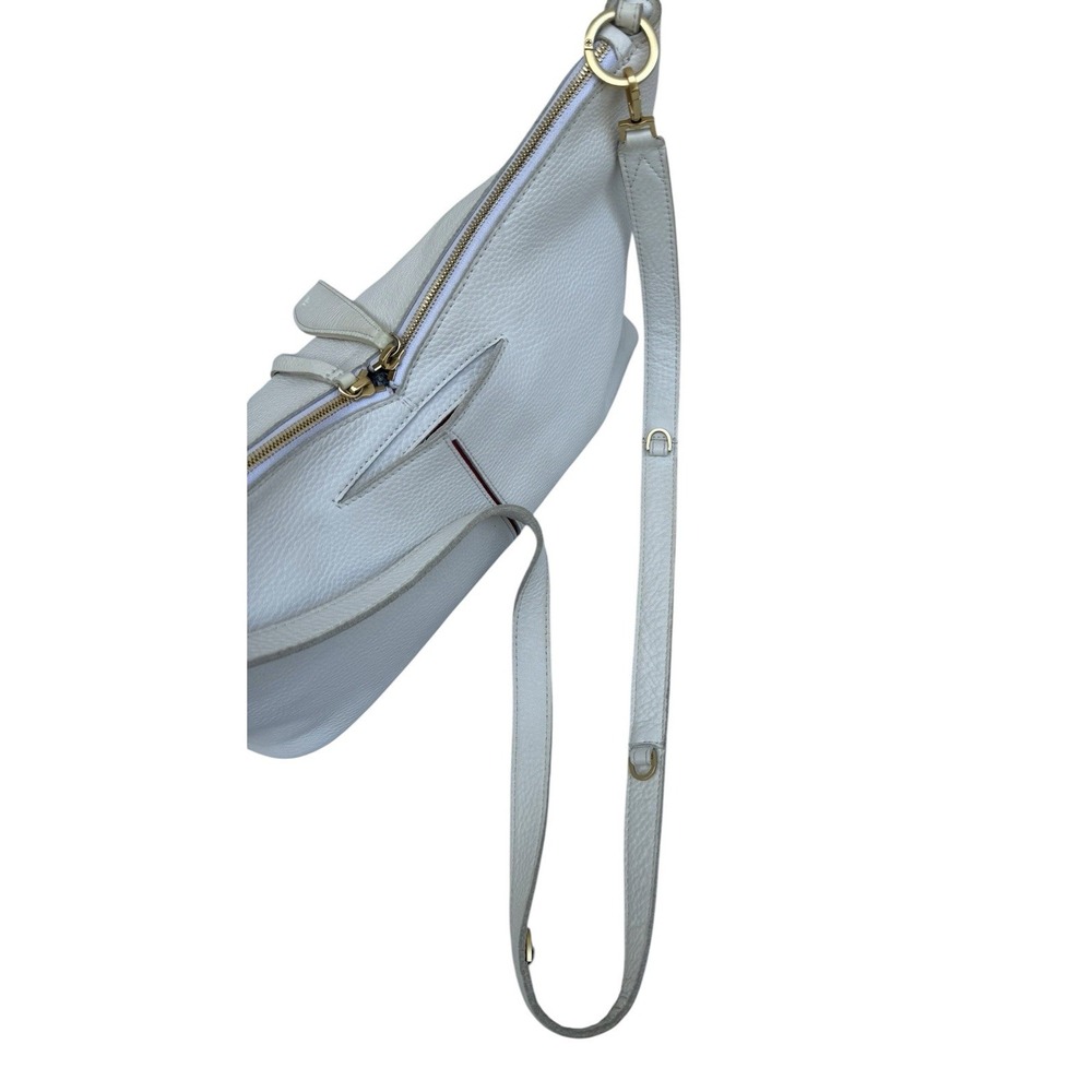Hammitt Mr. G Large White Pebbled Leather Bag Gold Rivets Red Interior Rare - Picture 7 of 16
